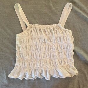 White ruffle top